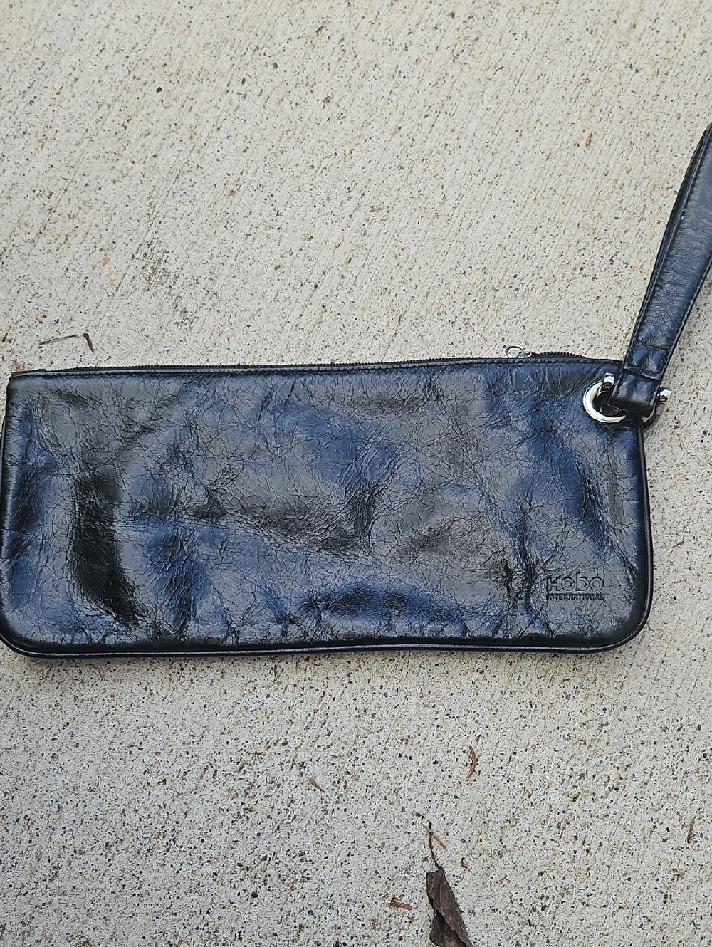 HOBO Black Leather Wristlet Clutch